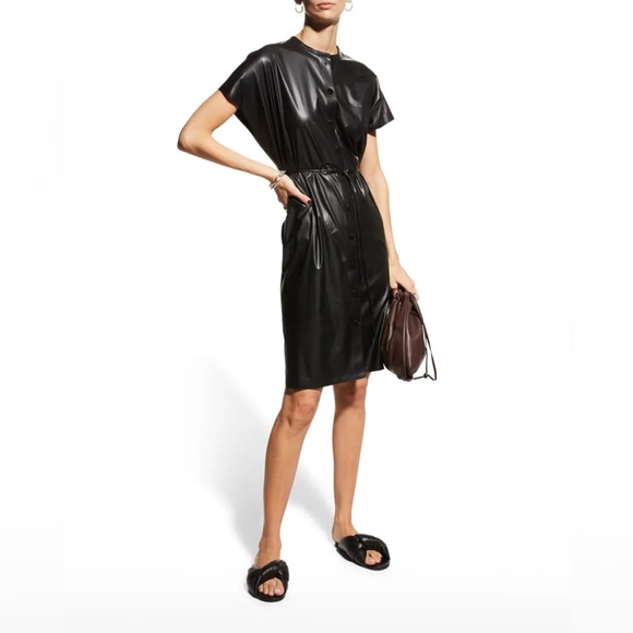 Theory Triangle Faux Leather Dress - Picture 5 of 8